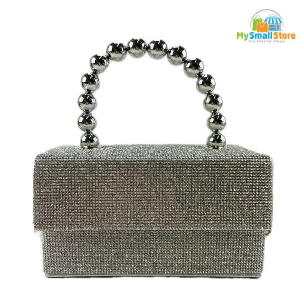 Beyond Envy Crystal Top-Handle Bag With Silver Pearl Handle | Unique &Amp; Elegant 1