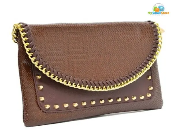 Beyond Envy Studded Clutch Bag With Metal Chain Border | Stunning Design 5