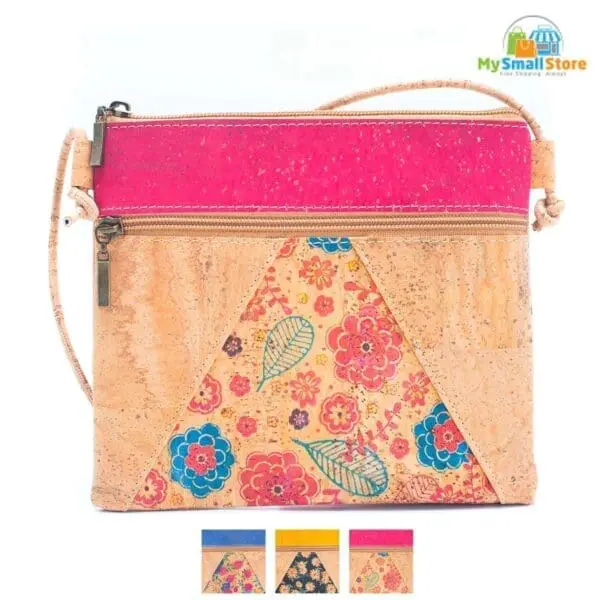 Eco-Friendly Corkadia Triangle Pattern Crossbody Bag - High-Quality Cork, Soft &Amp;Amp; Durable 1