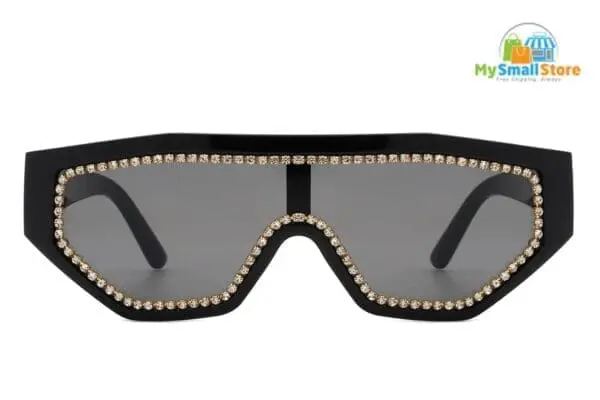 Cramilo Eyewear Goldleaf - Geometric Glitter Square Fashion Sunglasses 4