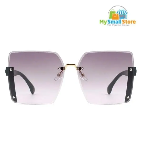 Cramilo Eyewear Nysera - Rimless Fashion Square Flat Top Sunglasses 4