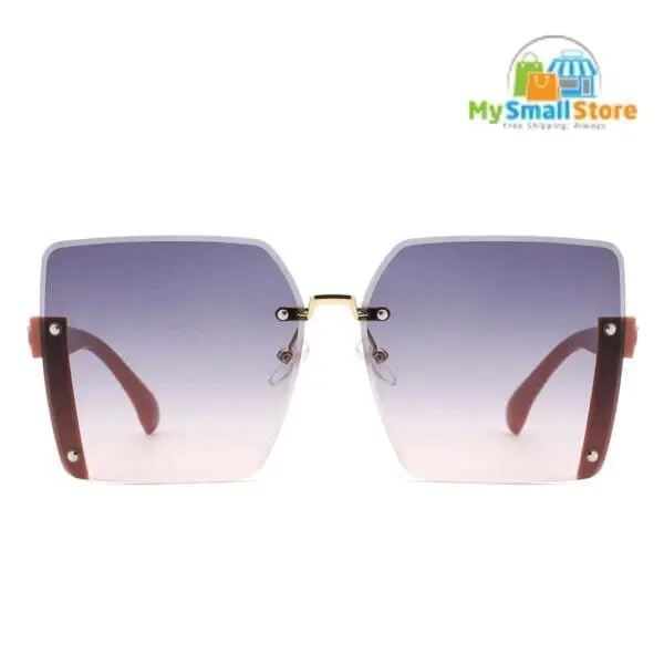 Cramilo Eyewear Nysera - Rimless Fashion Square Flat Top Sunglasses 5