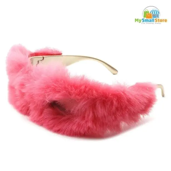 Cramilo Eyewear Kyriel - Y2K Wrap Around Fuzzy Fashion Furr Sunglasses 1