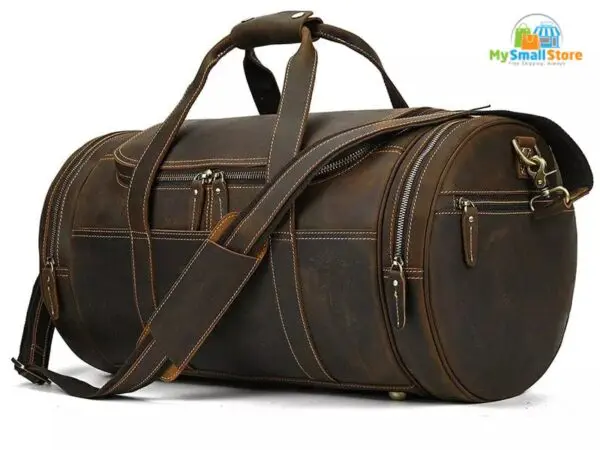 Steel Horse Leather The Wainwright Weekender | Round Vintage Leather Weekender 3