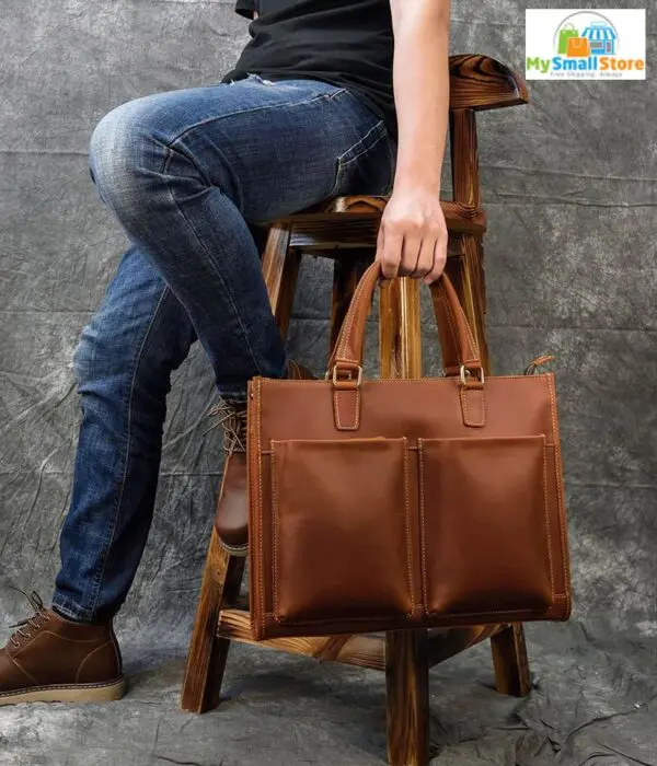 Steel Horse Leather -The Dagmar Briefcase Vintage Messenger Bag 3