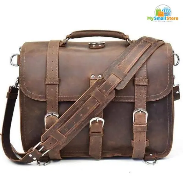 Steel Horse Leather The Gustav Messenger Bag | Large Capacity Vintage Leather 1