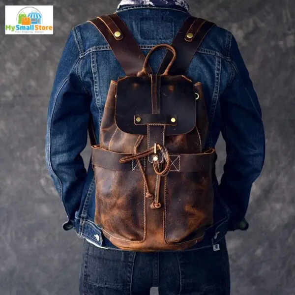 Steel Horse Leather The Olaf Rucksack | Vintage Leather Travel Backpack 3