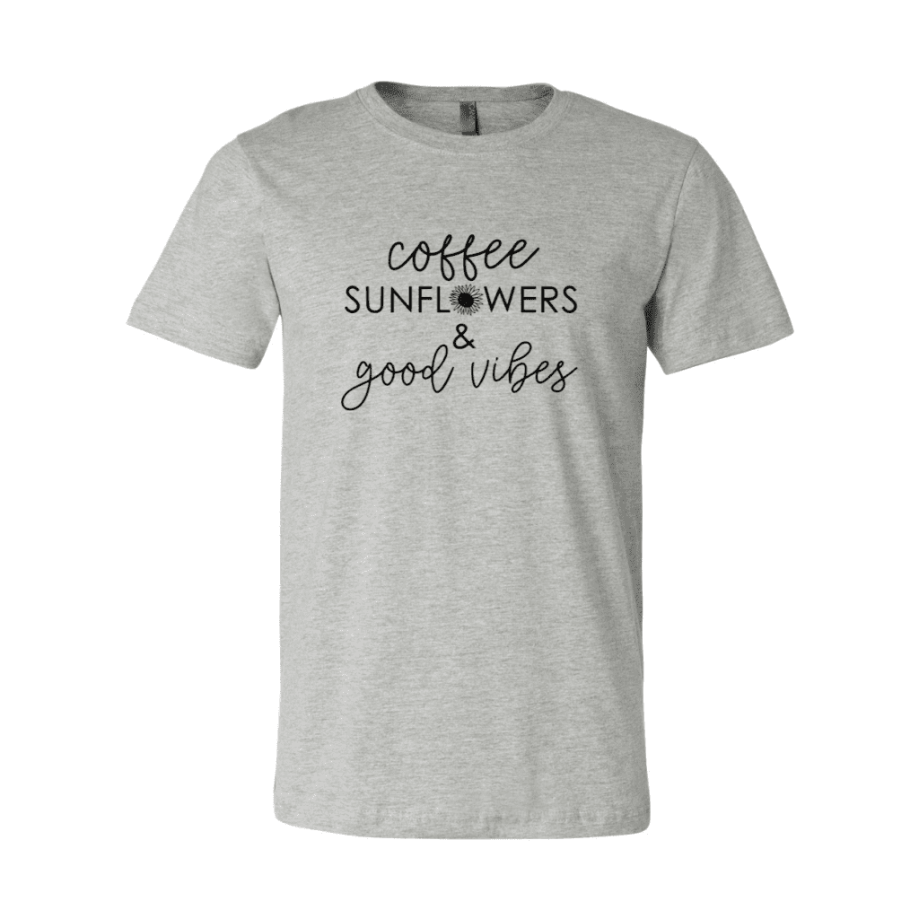 Coffee Sunflowers And Good Vibes T-Shirt