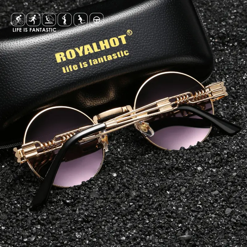 Royalhot Metal Retro Round Frame Polarized Sunglasses 2