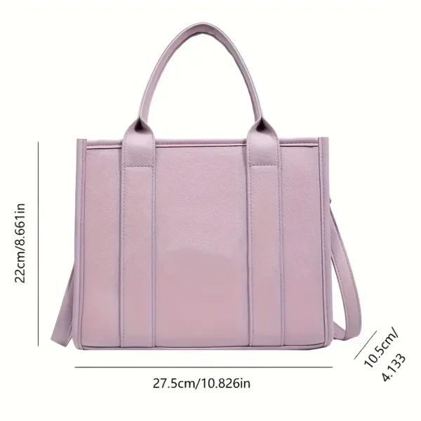 Trendy Solid Color Leather Tote Bag Msm