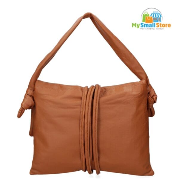 Monica Bini Brown Shoulder Bag - Genuine Leather - Stylish And Elegant 3