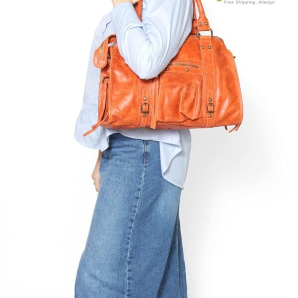 Monica Bini Orange Shoulder Bag - Stylish And Elegant 8