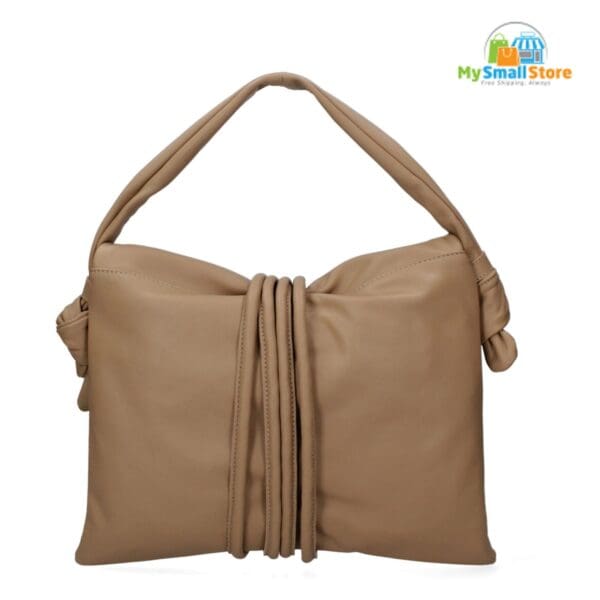 Monica Bini Brown Shoulder Bag - Genuine Leather - Trendy And Chic 3