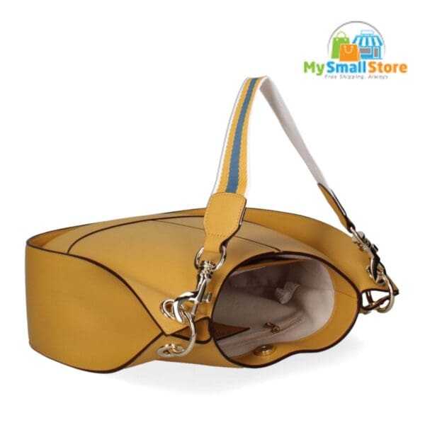 Monica Bini Yellow Shoulder Bag - Genuine Leather - Stylish And Trendy Accessory 5