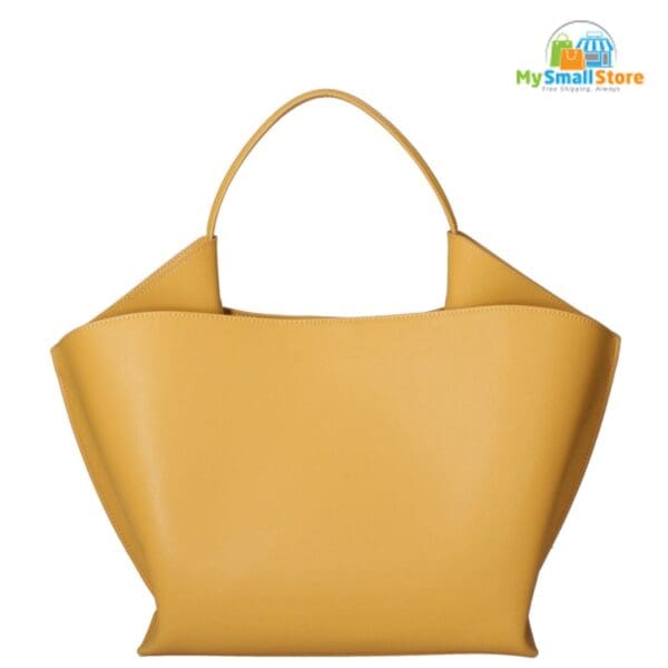 Monica Bini Yellow Top-Handle Bag - Genuine Leather - Chic Style Statement