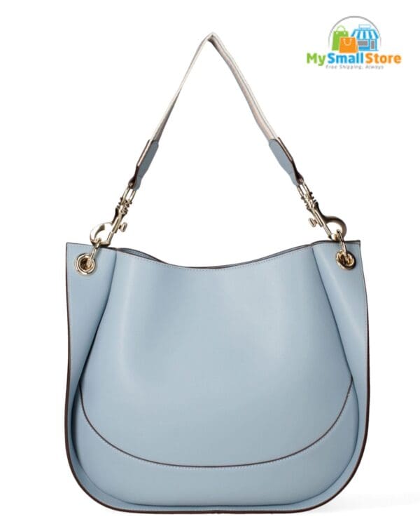 Monica Bini Blue Shoulder Bag - Genuine Leather - Chic And Versatile 2