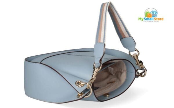 Monica Bini Blue Shoulder Bag - Genuine Leather - Chic And Versatile 4