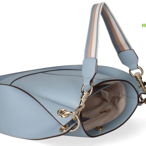 Monica Bini Blue Shoulder Bag - Genuine Leather - Chic And Versatile 10