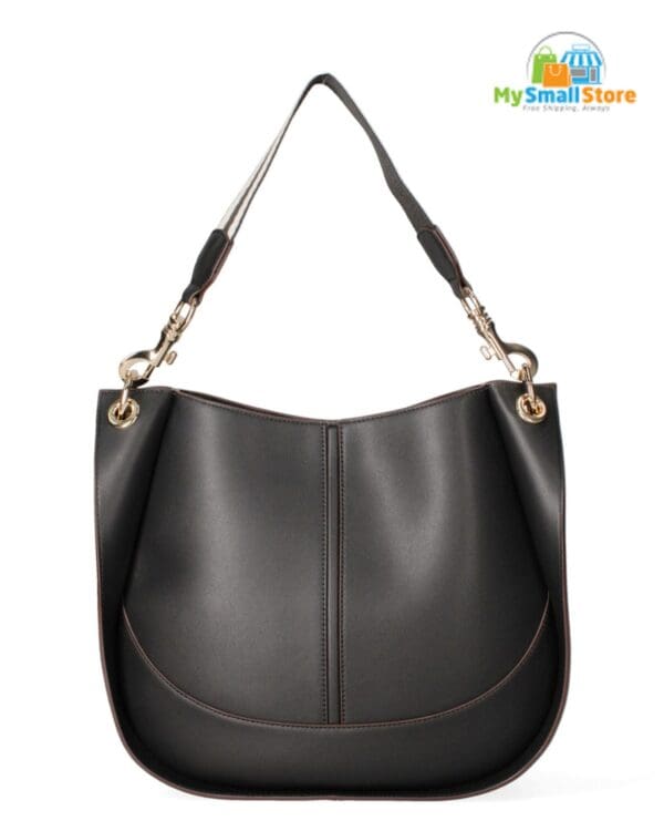 Monica Bini Black Shoulder Bag - Genuine Leather - Stylish &Amp;Amp; Versatile 1