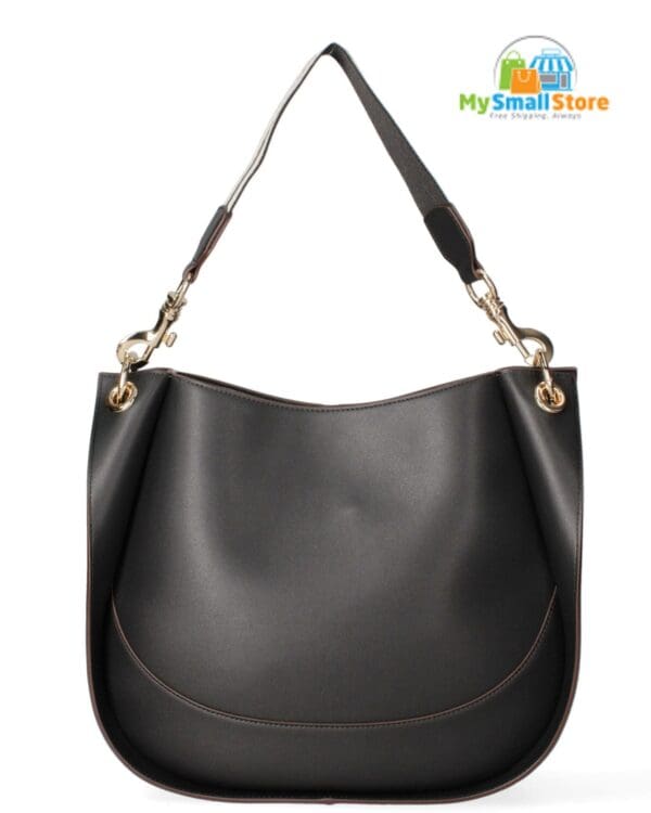 Monica Bini Black Shoulder Bag - Genuine Leather - Stylish &Amp; Versatile 2