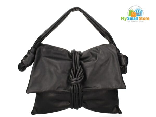 Monica Bini Black Shoulder Bag - Genuine Leather - Elegant &Amp;Amp; Stylish 1