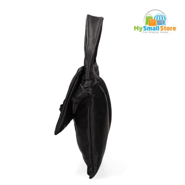 Monica Bini Black Shoulder Bag - Genuine Leather - Elegant &Amp; Stylish 2