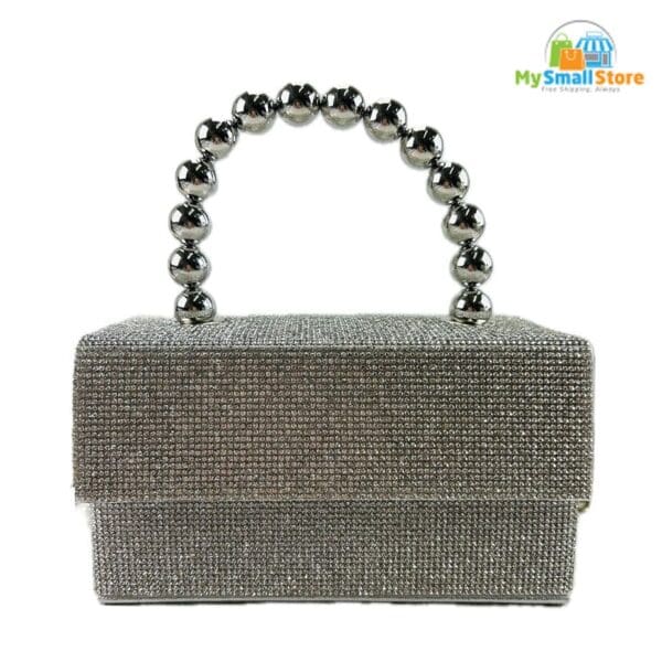 Beyond Envy Crystal Top-Handle Bag With Silver Pearl Handle | Unique &Amp; Elegant 3