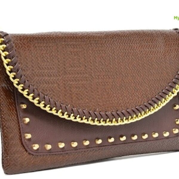 Beyond Envy Studded Clutch Bag With Metal Chain Border | Stunning Design 10