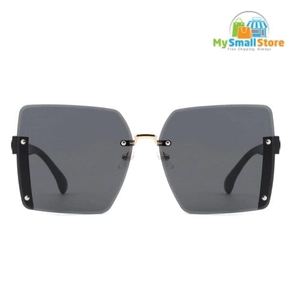 Cramilo Eyewear Nysera - Rimless Fashion Square Flat Top Sunglasses 7