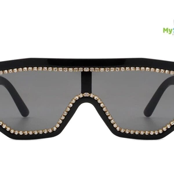 Cramilo Eyewear Goldleaf - Geometric Glitter Square Fashion Sunglasses 9