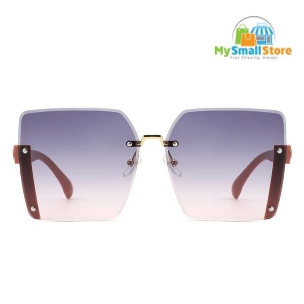 Cramilo Eyewear Nysera - Rimless Fashion Square Flat Top Sunglasses 10