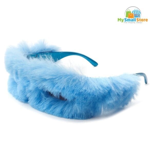 Cramilo Eyewear Kyriel - Y2K Wrap Around Fuzzy Fashion Furr Sunglasses 8