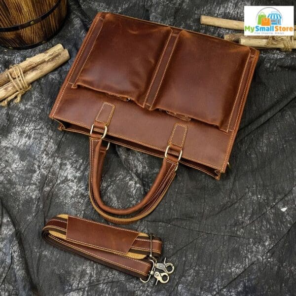 Steel Horse Leather -The Dagmar Briefcase Vintage Messenger Bag 9