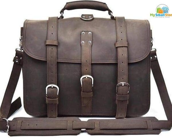 Steel Horse Leather The Gustav Messenger Bag | Large Capacity Vintage Leather 7