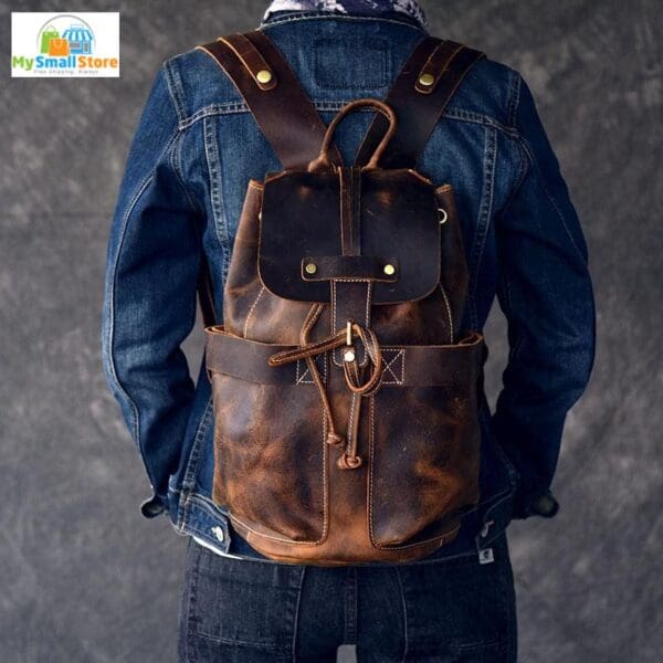 Steel Horse Leather The Olaf Rucksack | Vintage Leather Travel Backpack 8