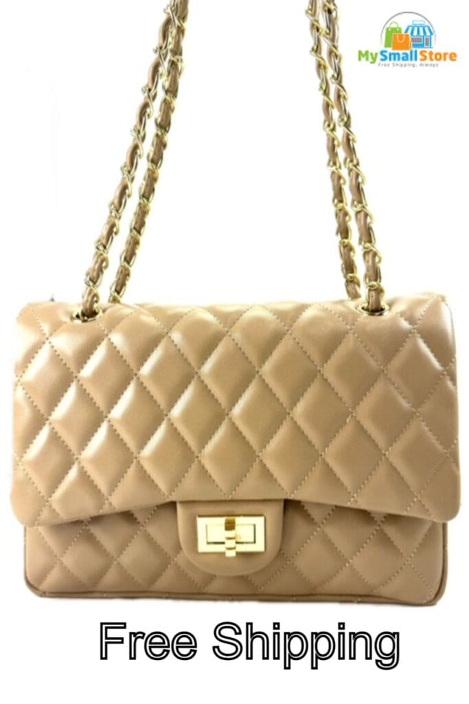 Quilted Faux Leather Shoulder Bag