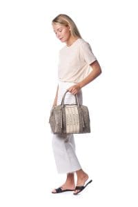 Bellorita Calligraphy Brown Satchel Crossbody Bag 7