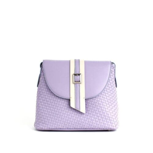 Gunas New York - Kate - Lilac Vegan Basket Weave Crossbody Bag