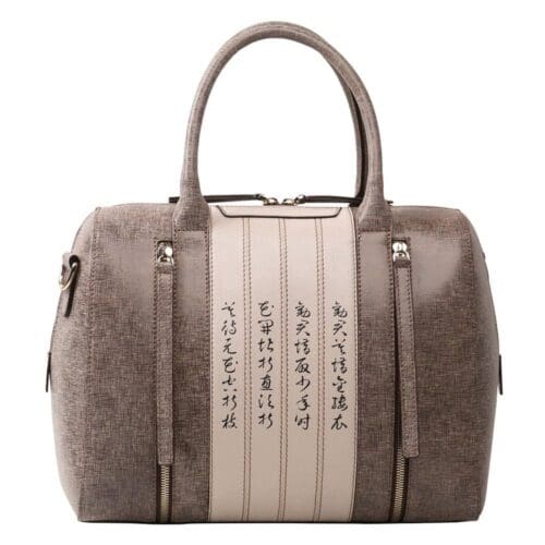 Bellorita - Calligraphy Brown Satchel Crossbody Bag