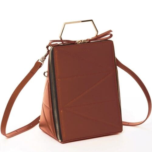 SUSU Heidi Brown Leather Backpack - Unique Design