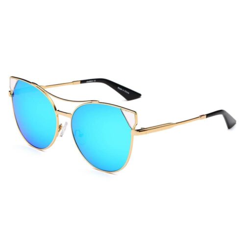 Cramilo Eyewear Aspen Trendy Mirrored Cat Eye Sunglasses