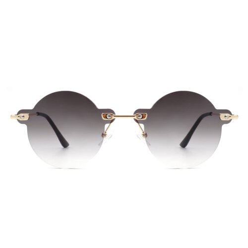 Cramilo Eyewear Crescent Rimless Tinted Vintage Sunglasses 2