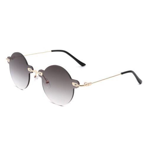 Cramilo Eyewear Crescent Rimless Tinted Vintage Sunglasses