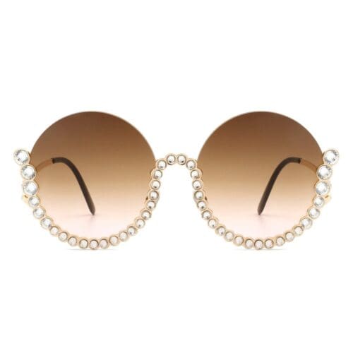 Cramilo Eyewear Gloriana Circle Frame Rhinestone Sunglasses 2