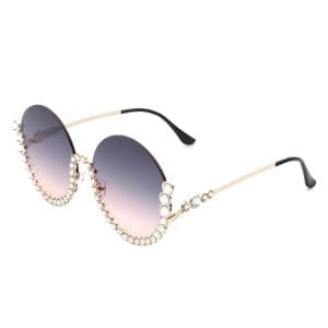 Cramilo Eyewear Gloriana Circle Frame Rhinestone Sunglasses 3