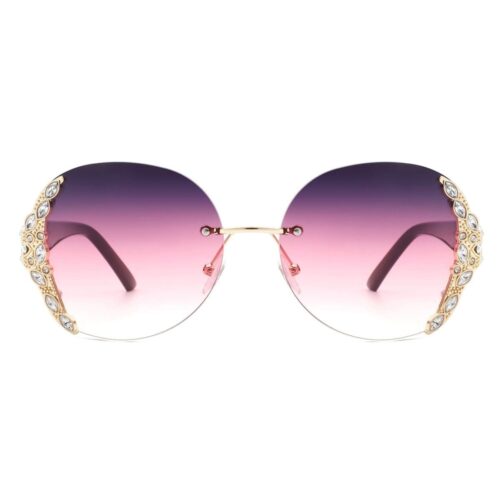 Cramilo Eyewear Jadeisle Oval Rhinestone Sunglasses 2