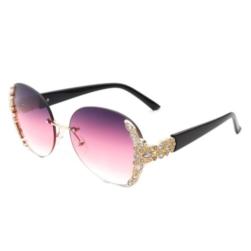 Cramilo Eyewear Jadeisle Oval Rhinestone Sunglasses