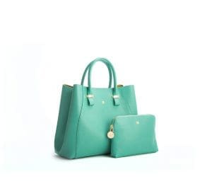 Gunas New York Jane Tiffany Blue Vegan Leather Satchel 2