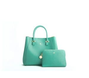 Gunas New York Jane Tiffany Blue Vegan Leather Satchel