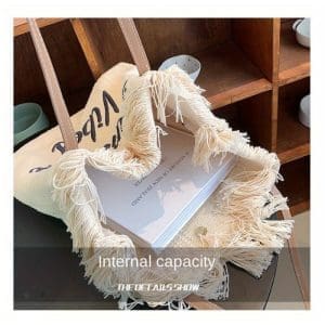 Shomico Canvas Beach Bag Be Ready For Vacation 8
